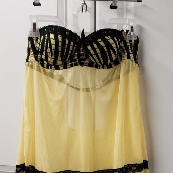 Fascinations Women's Babydoll Nightie  Size: Medium  Zebra Burnout  Lingerie - Picture 1 of 12